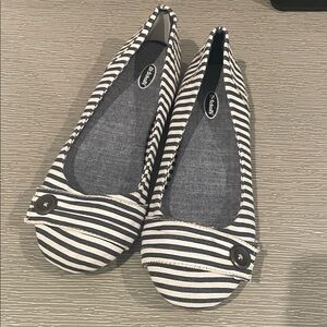 Dr. Scholl's Navy and White Striped Flats size 8